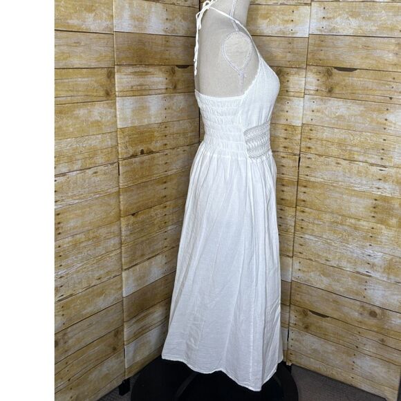 SEA SPICE RESORT WEAR ARABELLA PERUVIAN COTTON SPLIT MIDI DRESS SIZE SMALL - Picture 4 of 6